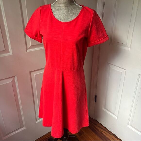 J. Crew 410 Ponte Swing Dress in Dark Papaya 10 - Picture 2 of 6